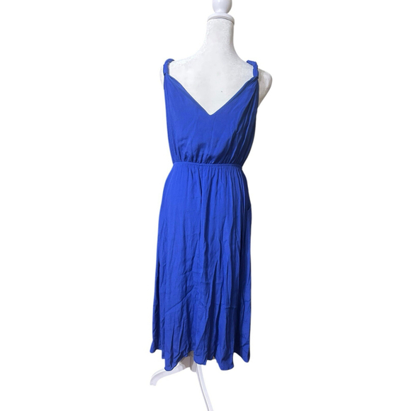 Boden Blue Braided Strap Empire Waist Maxi Dress with pockets Size 10 - Picture 6 of 7